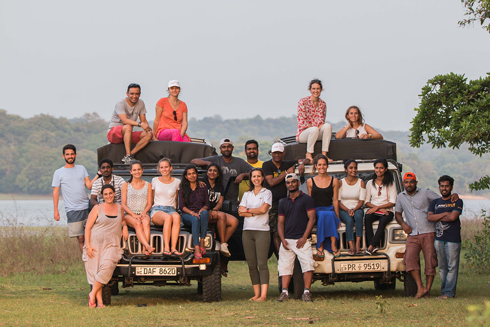 Mai Globe Travels team at Minneriya National Park