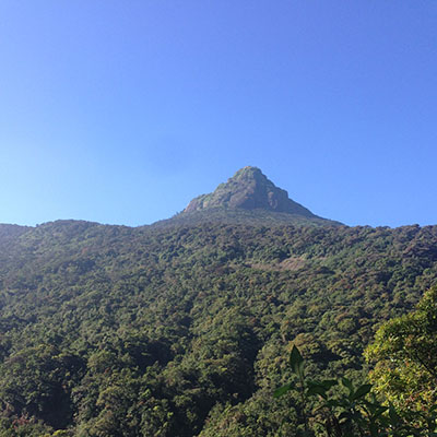 The view of the Adam's Peak in Sri Lanka