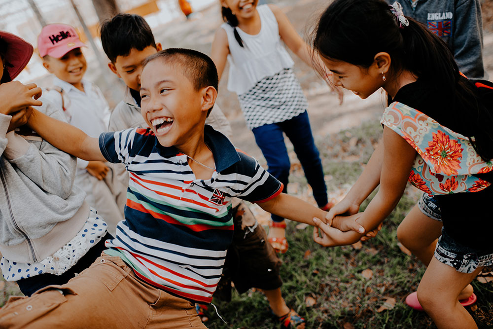 Vietnamese children playing together